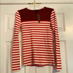 J. Crew Striped Long Sleeve Ribbed Tee NWT